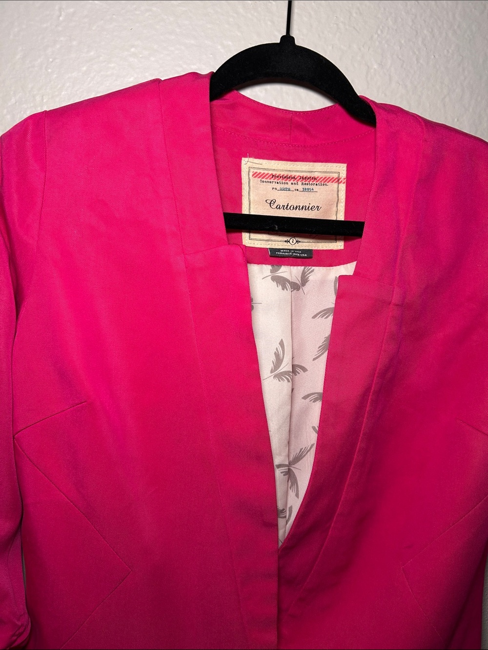 Cartonnier Hot Pink Open-Front Blazer with Ruched Sleeves - Picture 5 of 8
